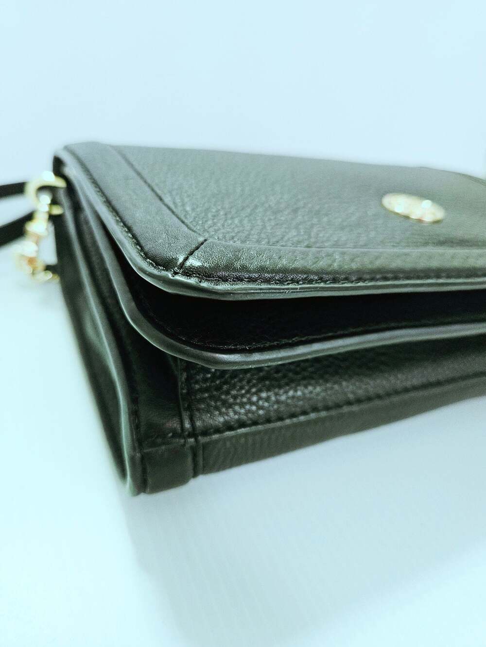 Tory Burch Landon Crossbody Bag Black Pebbled Leather Purse - Picture 12 of 16
